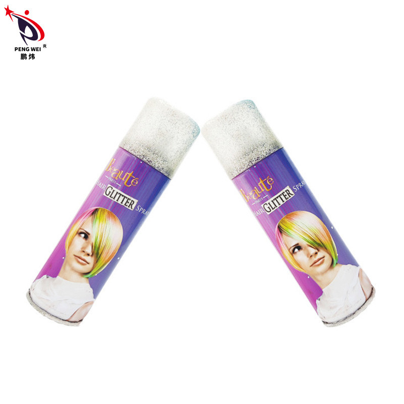 화려 한 머리 에 반짝이는 스프레이 화려 한 머리 에 일시적 인 머리 색 을 주는 스프레이