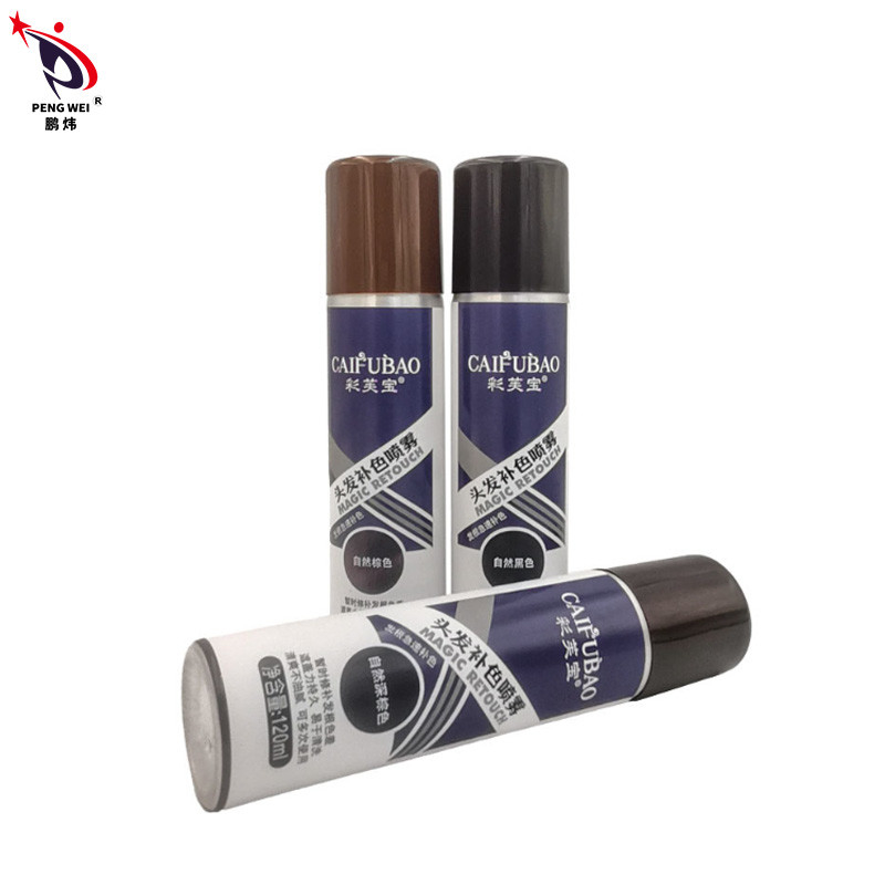 OEM ODM 검은 암갈색 머리 색은 일시적 머리카락 루트 색 스프레이 40*140mm을 분사합니다