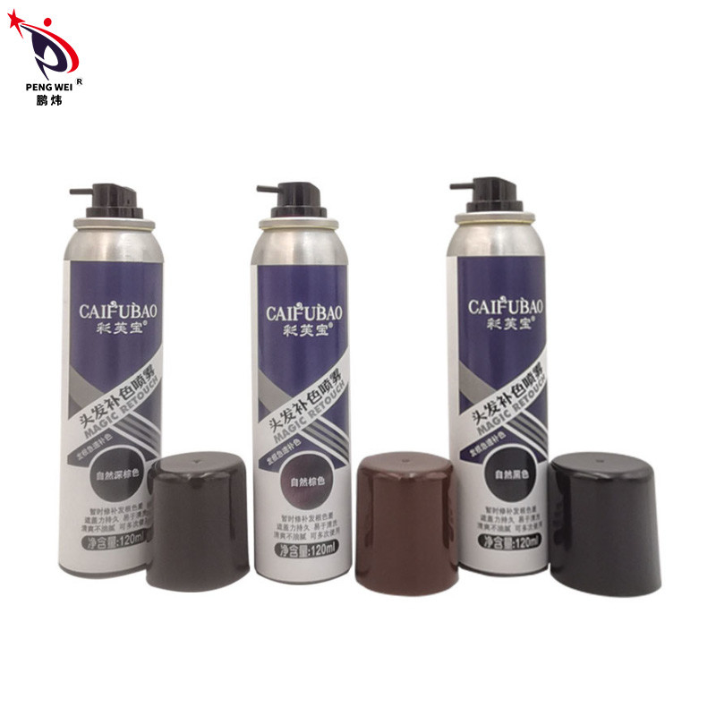 OEM ODM 검은 암갈색 머리 색은 일시적 머리카락 루트 색 스프레이 40*140mm을 분사합니다