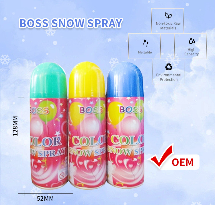 백색 또는 다채로운 인공 눈 스프레이 400ml 축제 축하